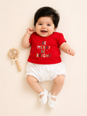 خرید بلوز نوزادی دخترانه قرمز برند bub جنس کتان کد ۰۵۵