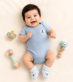خرید بادی نوزادی رنگ آبی برند Target سفارش استرالیا جنس پارچه پنبه گیاهی کد ۰۵۸