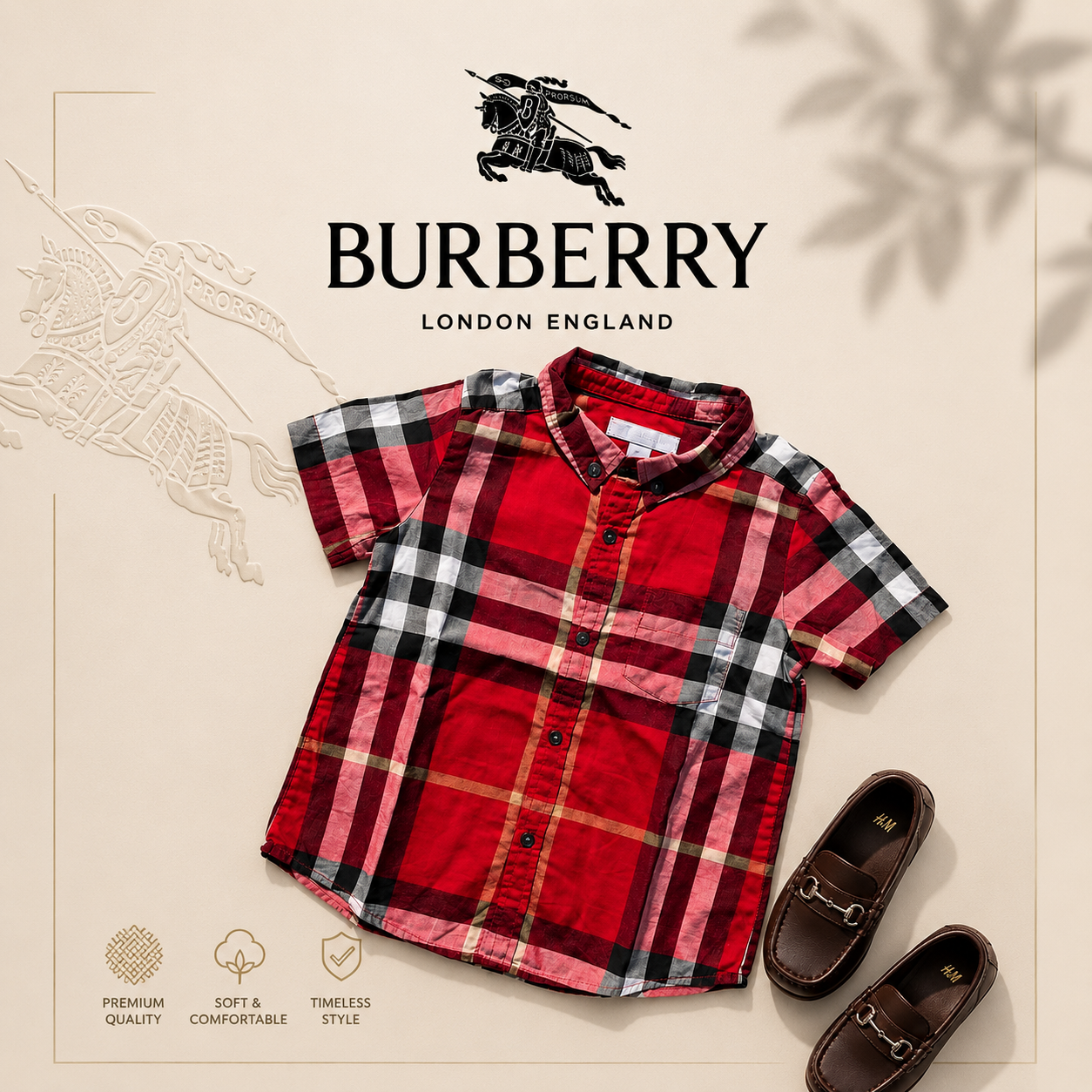 پیراهن پسرامه اورجینال BURBERY سفارش انگلیس کتان درجه یک