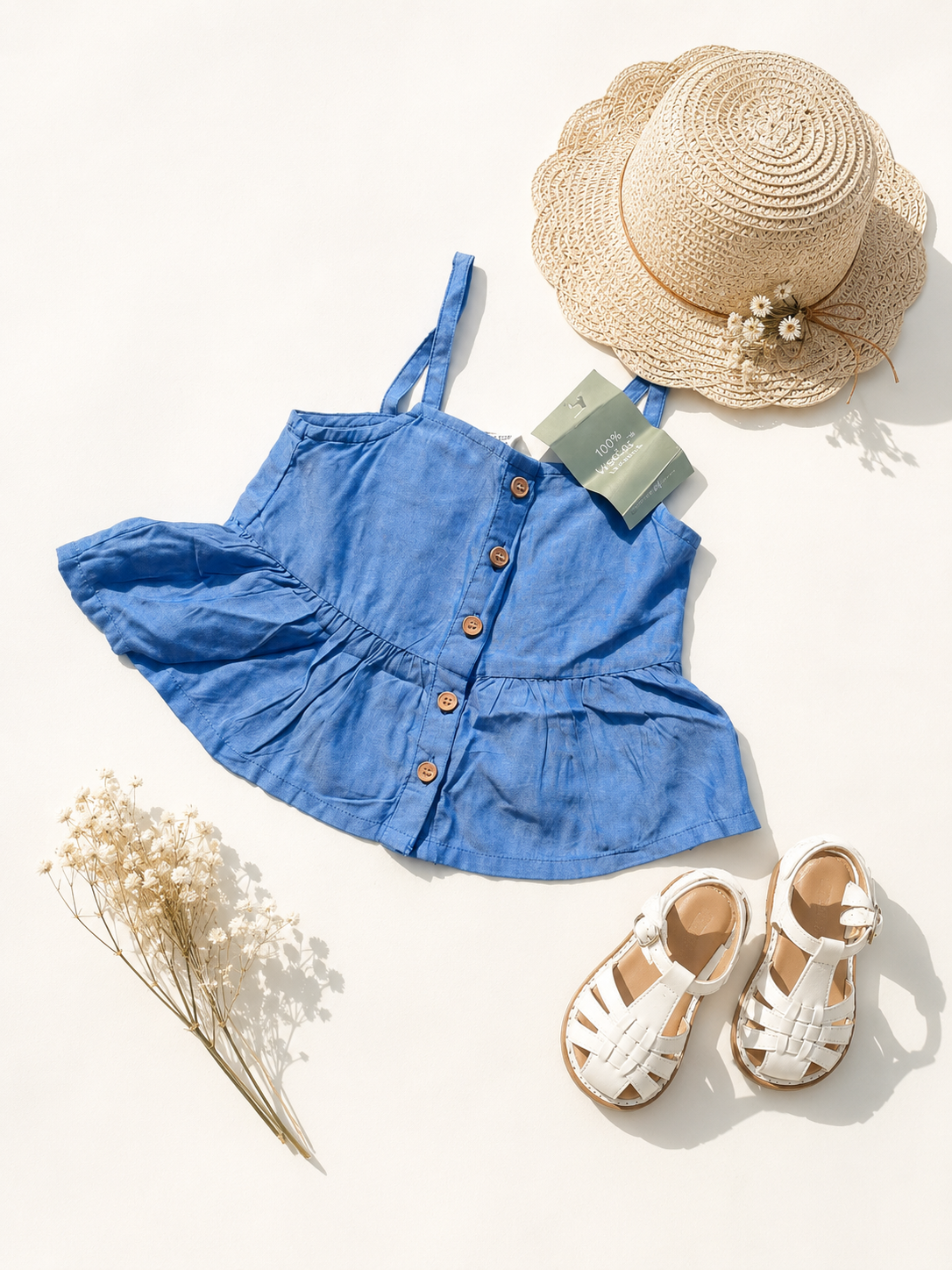 تاپ دخترانه تابستانه نخ پنبه درجه یک برند H&M اورجیمال